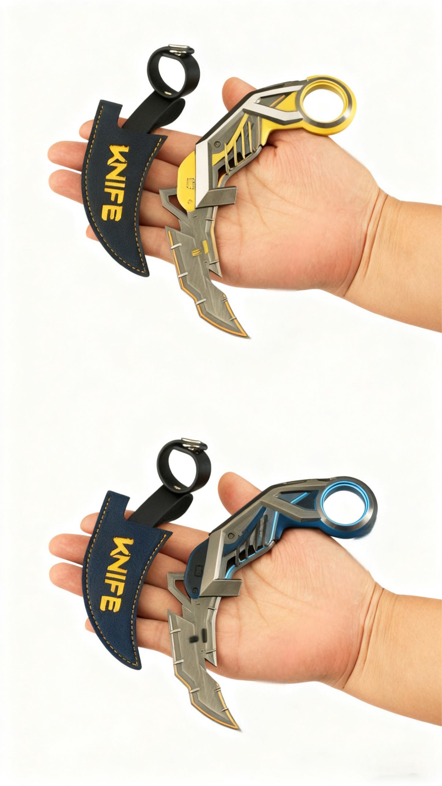 Valorant RGX Graphics Card Claw Knife Weighted Alloy Model, Leather Protective Case Version, Multi-Color Collectible Figure Toy