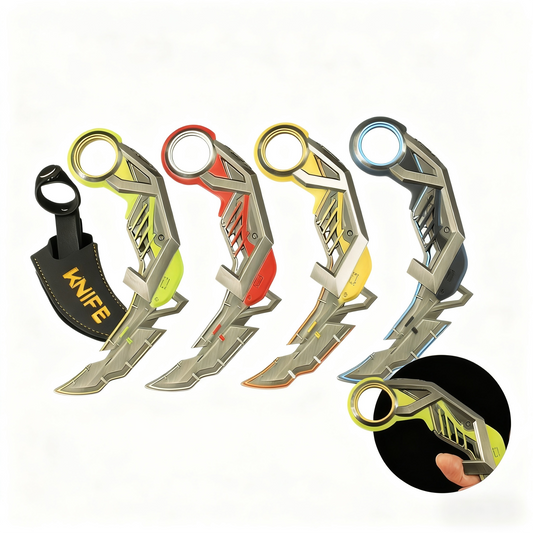 Valorant RGX Graphics Card Claw Knife Weighted Alloy Model, Leather Protective Case Version, Multi-Color Collectible Figure Toy