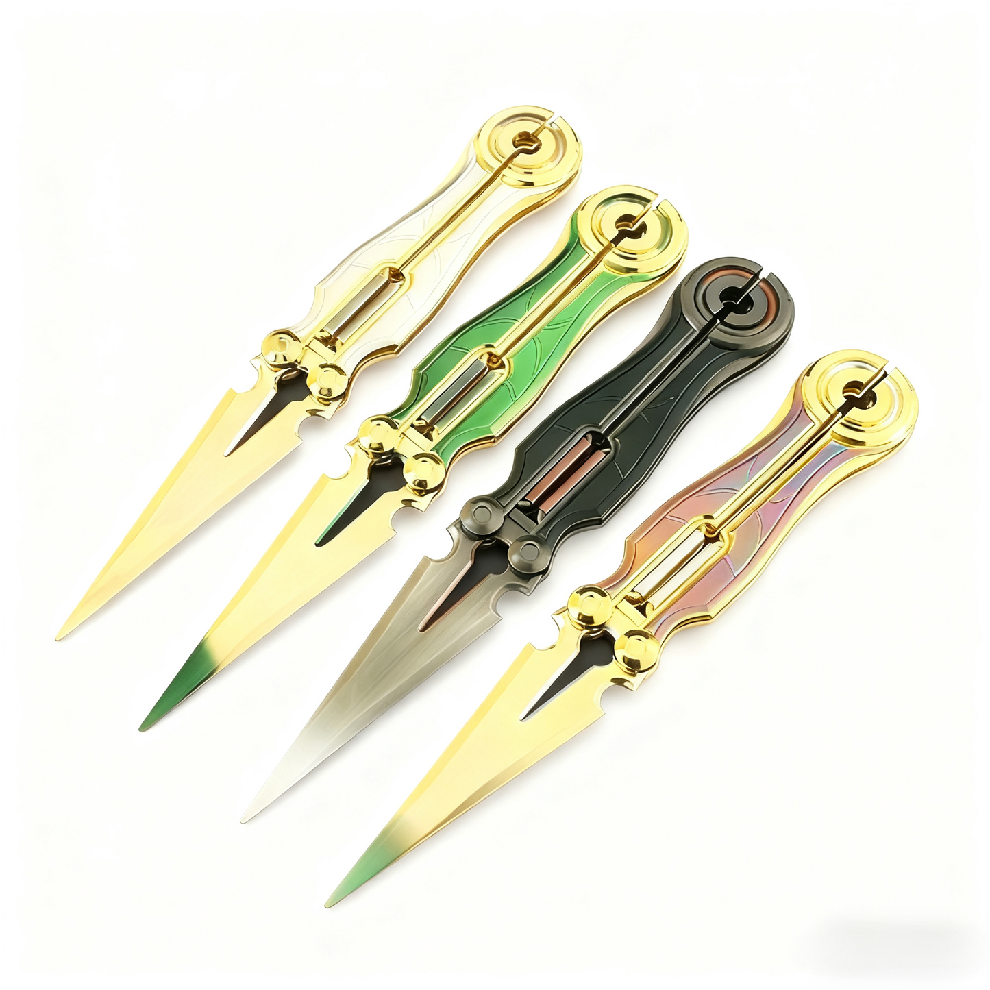 Valorant Merch Fantasy Cyberpunk Electric Blade Butterfly Metal Model | 360° Smooth Rotation EDC Stress-Relief Fidget Toy