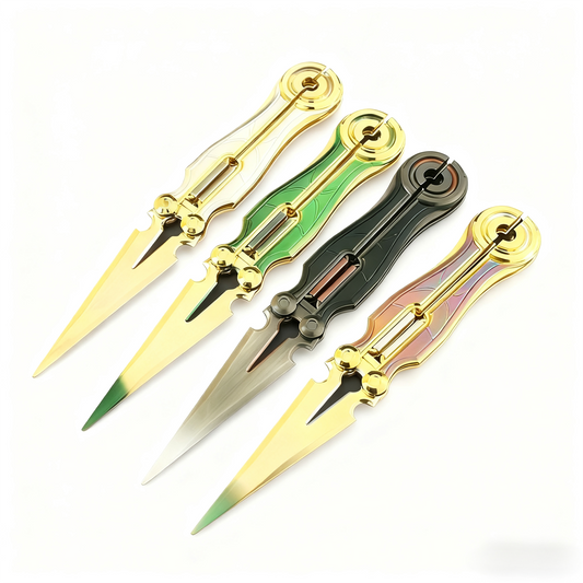 Valorant Merch Fantasy Cyberpunk Electric Blade Butterfly Metal Model | 360° Smooth Rotation EDC Stress-Relief Fidget Toy