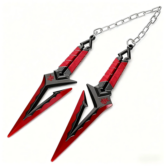 Cosplay Props - 16CM Dual-Blade Model Toy | Metal Material Decorative Ornament