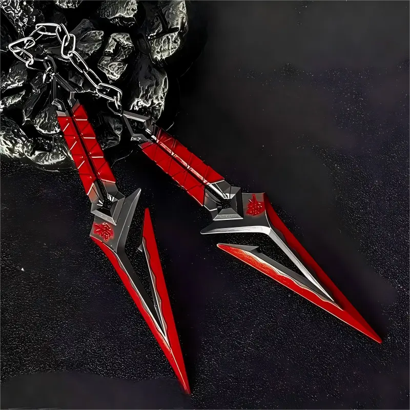 Cosplay Props - 16CM Dual-Blade Model Toy | Metal Material Decorative Ornament