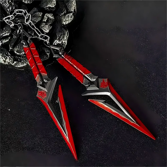 Cosplay Props - 16CM Dual-Blade Model Toy | Metal Material Decorative Ornament