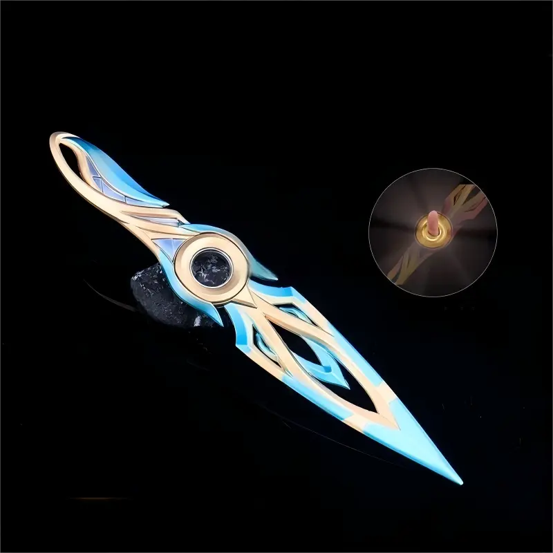 Valorant Peripheral Falling Petal Spinning Kunai Metal Model Zero Flower First Bloom Weapon Model with Sheath Non-Sharp