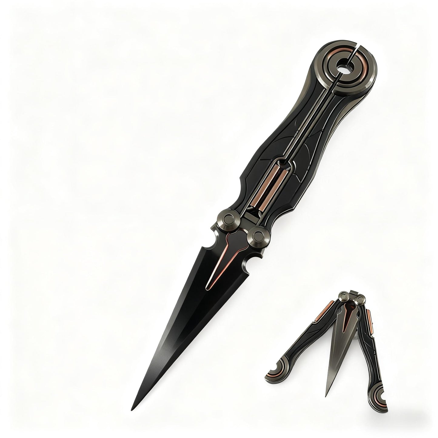 Valorant Merch Fantasy Cyberpunk Electric Blade Butterfly Metal Model | 360° Smooth Rotation EDC Stress-Relief Fidget Toy