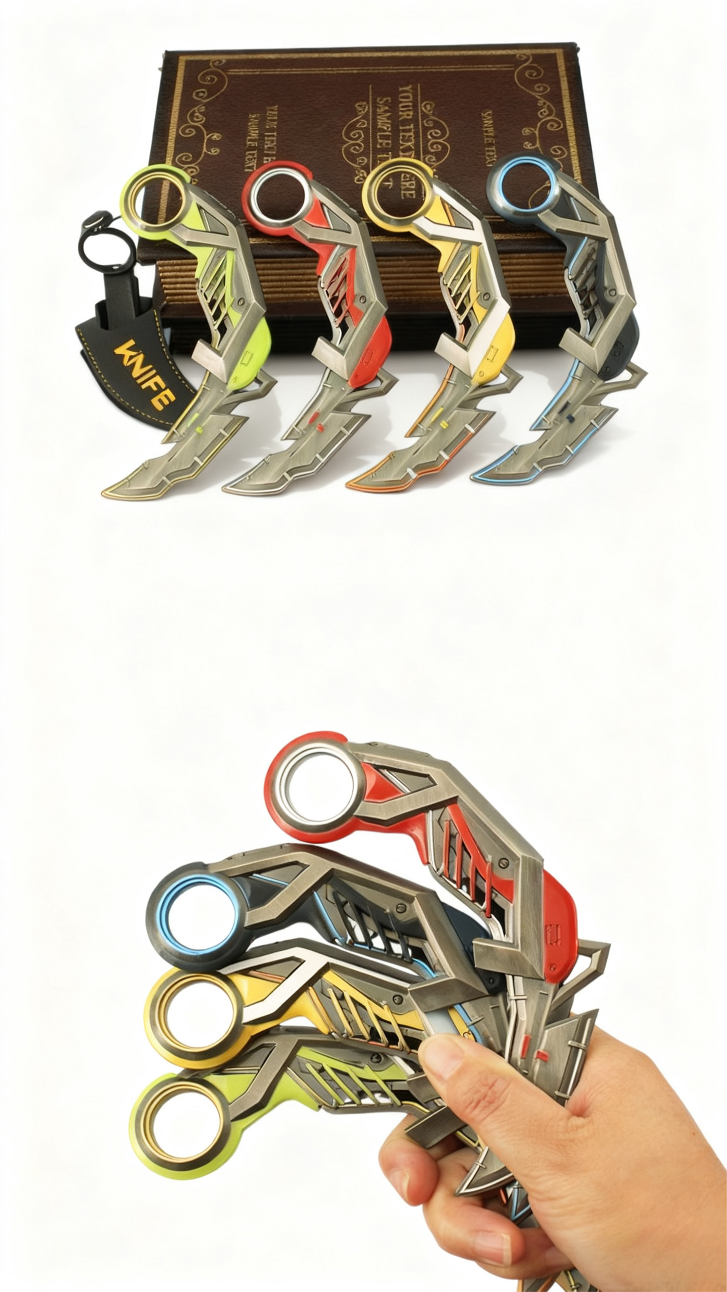 Valorant RGX Graphics Card Claw Knife Weighted Alloy Model, Leather Protective Case Version, Multi-Color Collectible Figure Toy