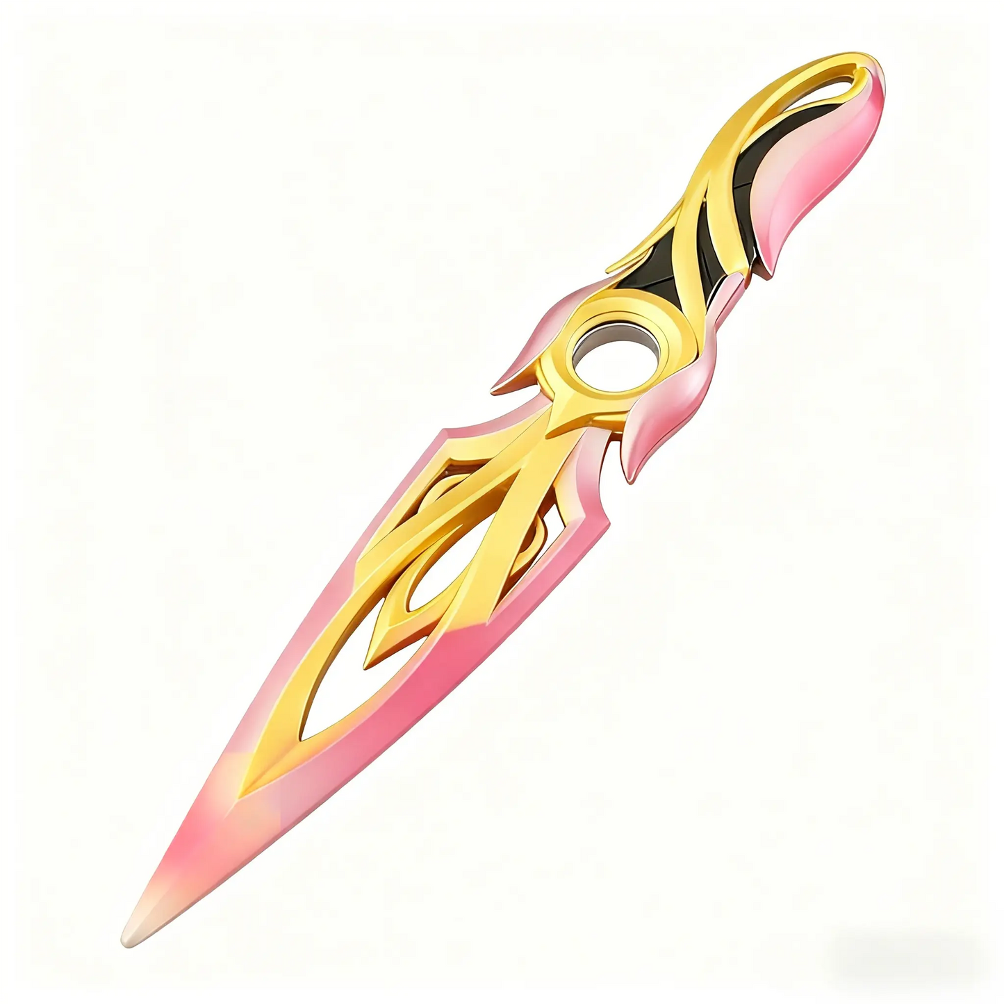 Valorant Peripheral Falling Petal Spinning Kunai Metal Model Zero Flower First Bloom Weapon Model with Sheath Non-Sharp