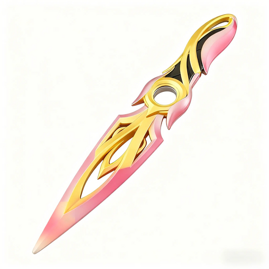 Valorant Peripheral Falling Petal Spinning Kunai Metal Model Zero Flower First Bloom Weapon Model with Sheath Non-Sharp