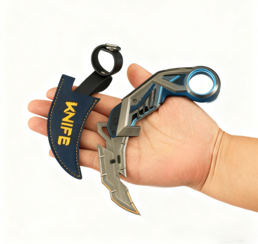 Valorant RGX Graphics Card Claw Knife Weighted Alloy Model, Leather Protective Case Version, Multi-Color Collectible Figure Toy