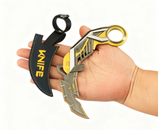 Valorant RGX Graphics Card Claw Knife Weighted Alloy Model, Leather Protective Case Version, Multi-Color Collectible Figure Toy