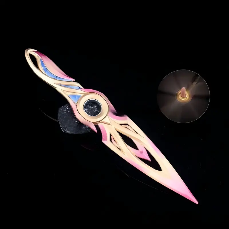 Valorant Peripheral Falling Petal Spinning Kunai Metal Model Zero Flower First Bloom Weapon Model with Sheath Non-Sharp